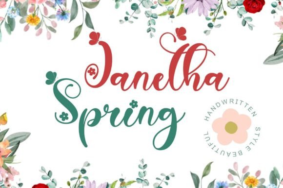 Janetha Spring: A Handwritten Font for Elegant Designs